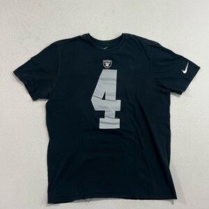 The Nike Tee Men Black Tee Shirt Las Vegas Raiders Carr Athletic Cut Size Large